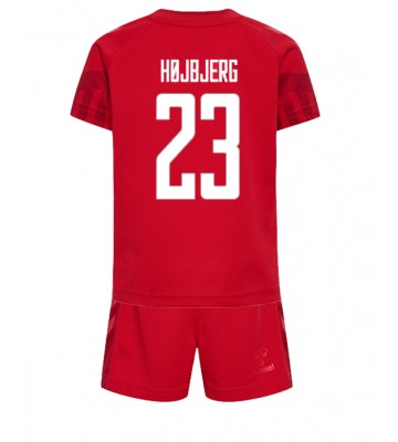 Danmark Pierre-Emile Hojbjerg #23 Hemmakläder Barn VM 2022 Kortärmad (+ Korta byxor)